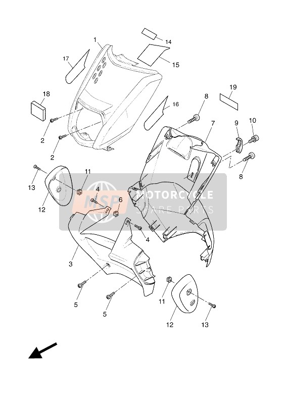 Yamaha EW50N SLIDER 2004 Scudo per le gambe per un 2004 Yamaha EW50N SLIDER